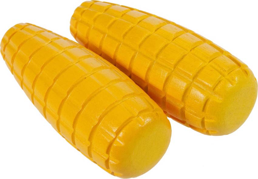 2 x Wooden Corn on the Cob