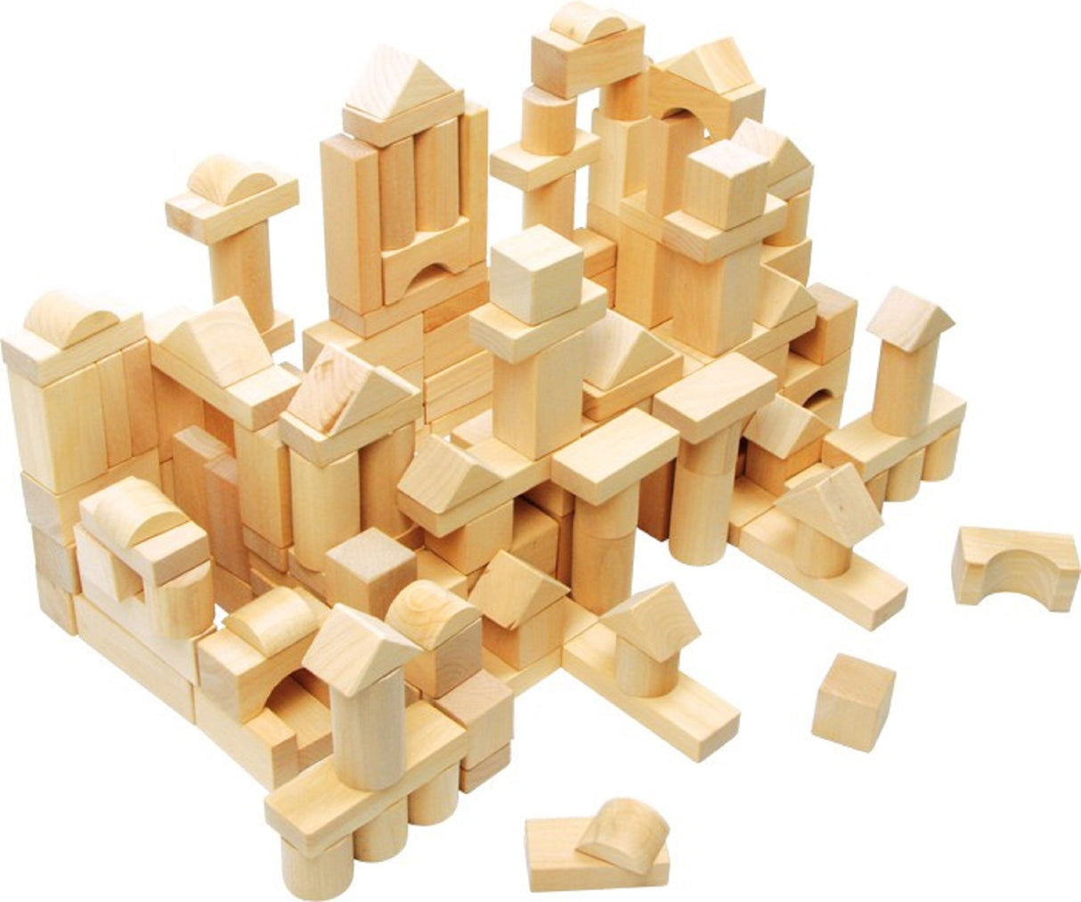100 Natural Wooden Blocks