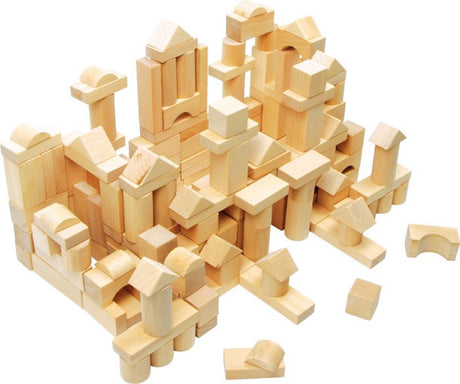 100 Natural Wooden Blocks