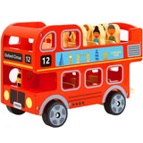 Wooden London Bus with 8 Passengers