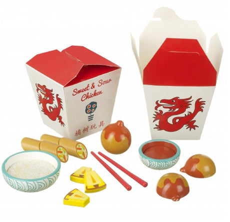 Chinese Takeaway Wooden Food Set