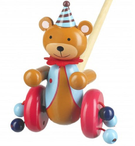 Push Along Wooden Circus Bear