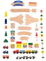 Wooden Deluxe Chug Along Train Set - 102 Pieces