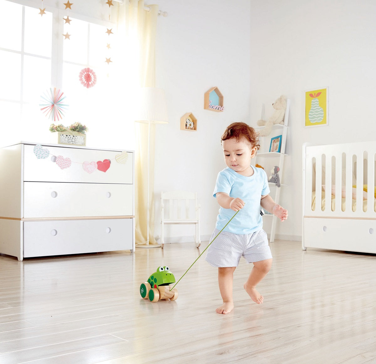 Pull Along Wooden Frog 