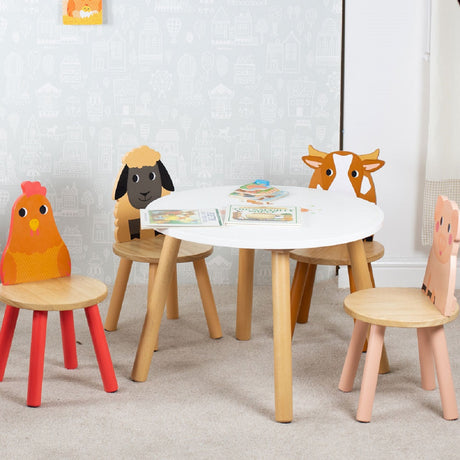 Farm Table and 4 Chairs Set