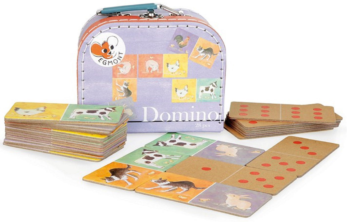 Farm Animal Dominoes in a Suitcase