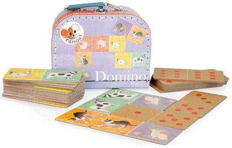 Farm Animal Dominoes in a Suitcase