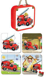 Leon's Firetruck - Set of 4 Jigsaws in a Suitcase