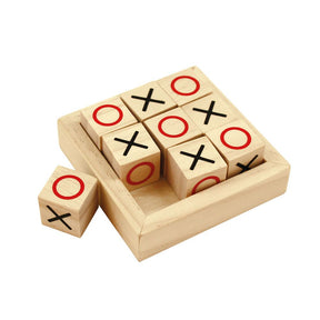Bigjigs Toys Wooden Mini Noughts and Crosses Travel Tic Tac Toe Strategy Game