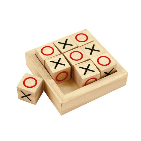 Bigjigs Toys Wooden Mini Noughts and Crosses Travel Tic Tac Toe Strategy Game