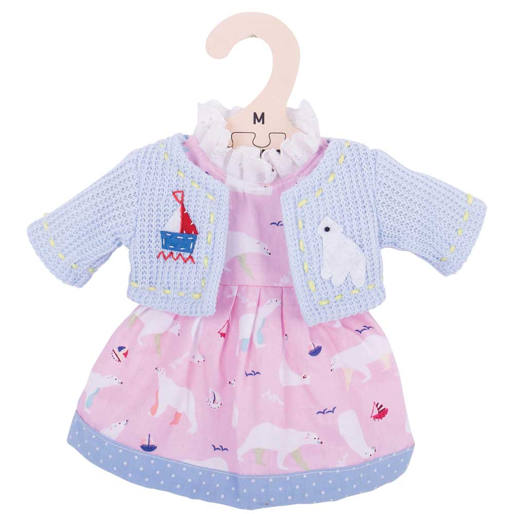 Polar Bear Pink Dress (for Size Medium Doll)