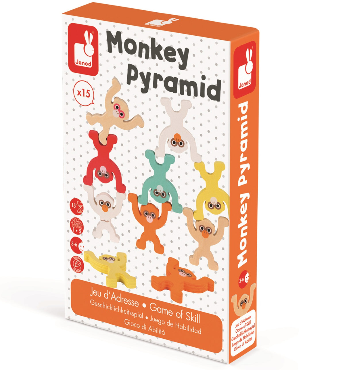 Stacking Wooden Monkey Pyramid Game