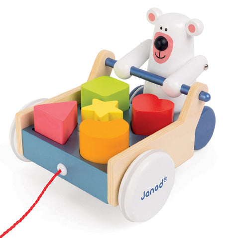 Janod Shape Box Pull Along Bear