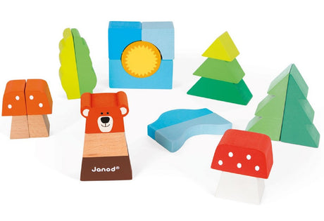 Pull Along Trolley with Woodland Blocks