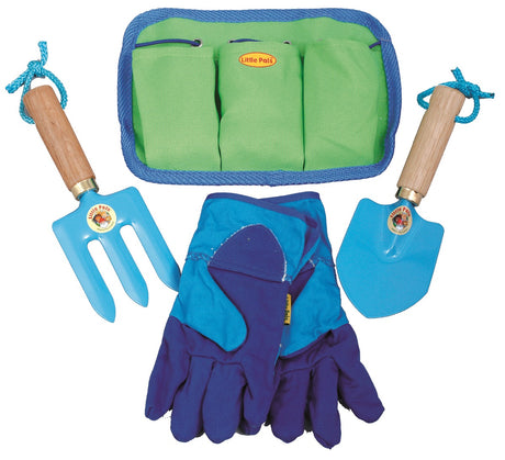 Childrens Blue Garden Tool Belt Set