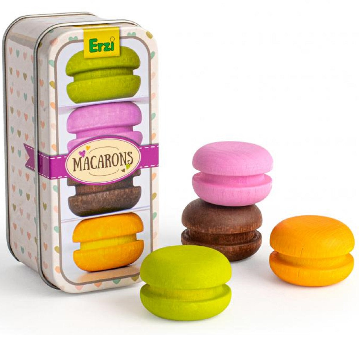 Tin of Wooden Macarons