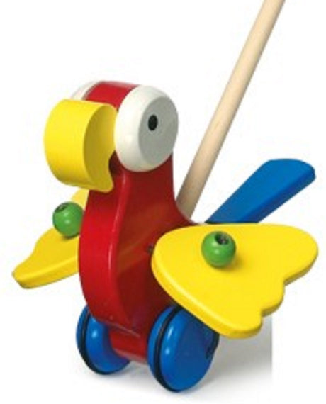 Push Along Wooden Parrot