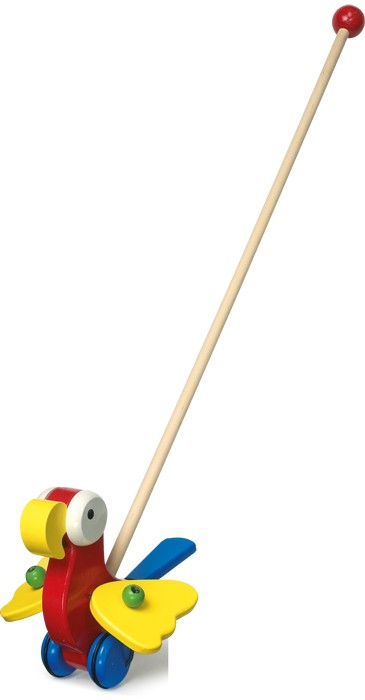 Push Along Wooden Parrot