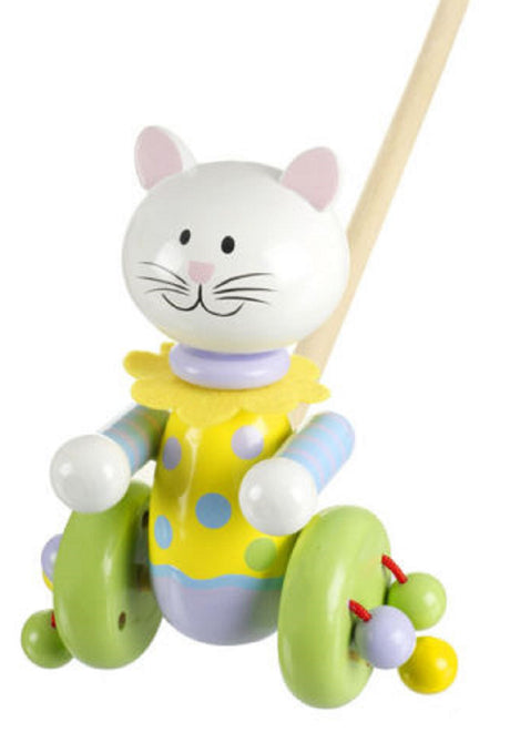 Push Along Wooden Cat