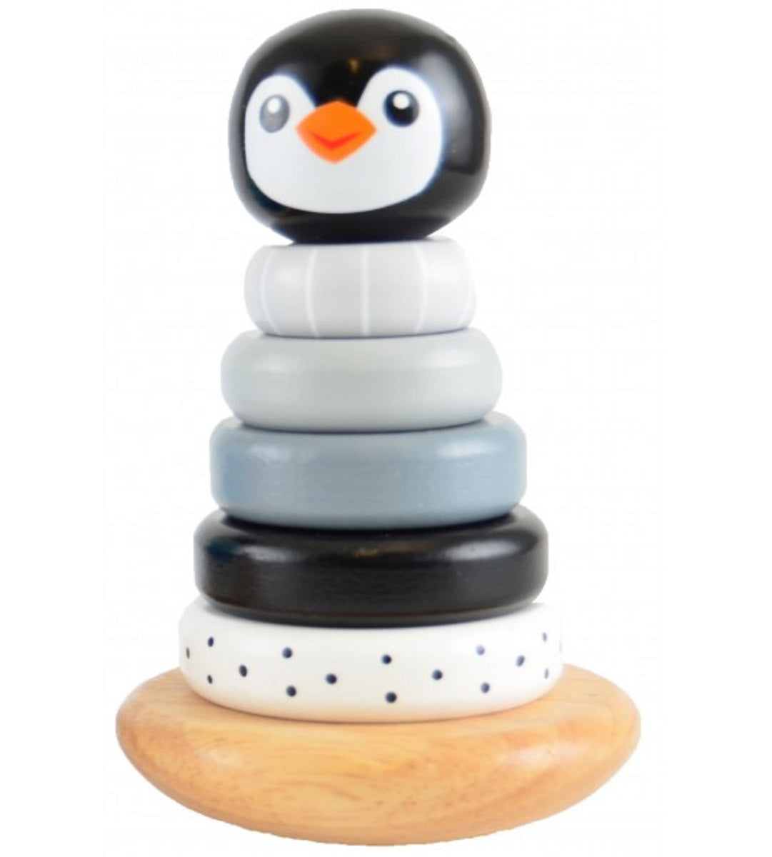 Wooden Wobbly Stacking Penguin - Mono