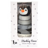 Wooden Wobbly Stacking Penguin - Mono