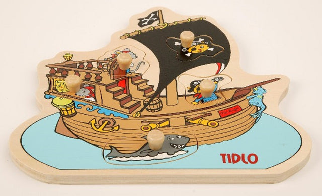 Wooden Pirate Ship Peg Puzzle