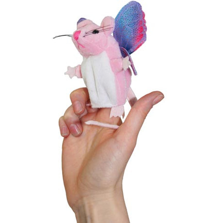 Pink Mouse with Wings Finger Puppet