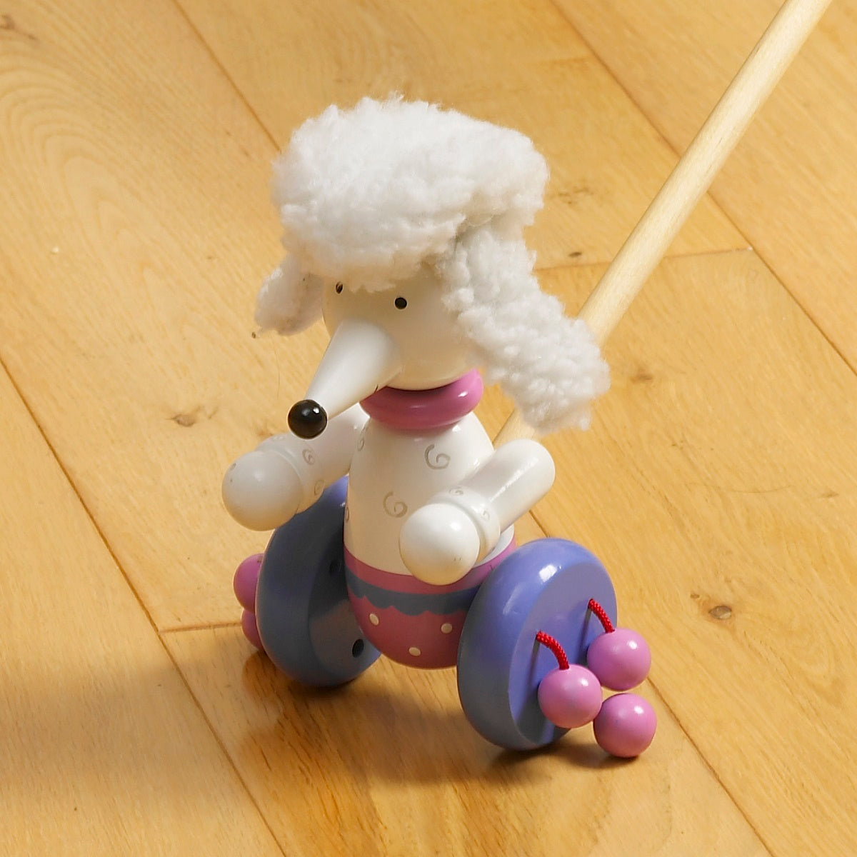Push Along Wooden Pom Pom the Poodle