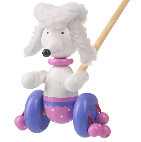 Push Along Wooden Pom Pom the Poodle