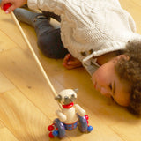Push Along Wooden Peanut the Pug