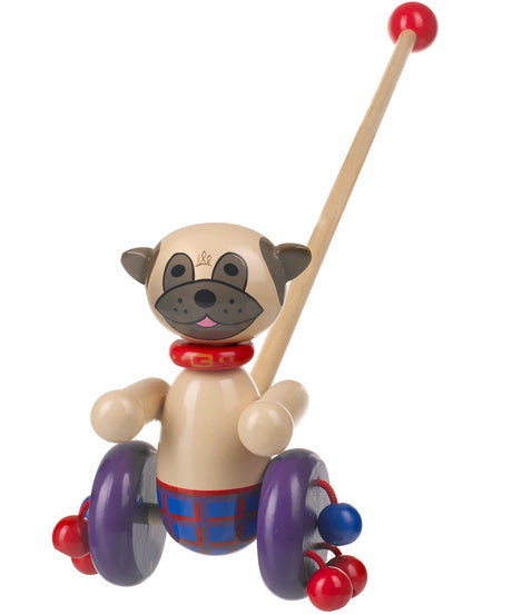 Push Along Wooden Peanut the Pug