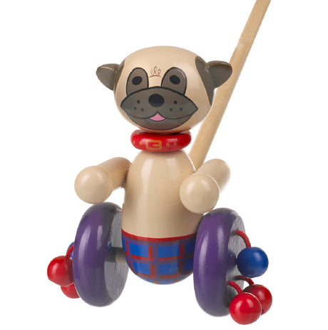 Push Along Wooden Peanut the Pug