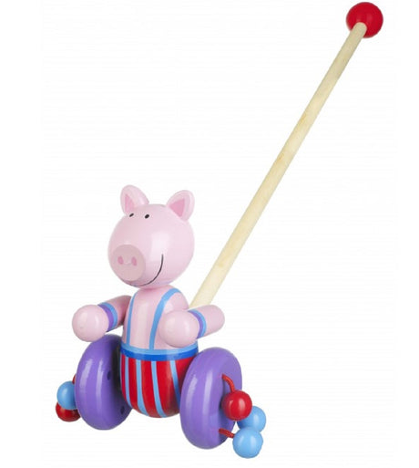 Push Along Wooden Pig 2