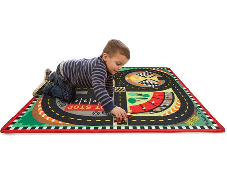 Around The Race Track Rug and Cars