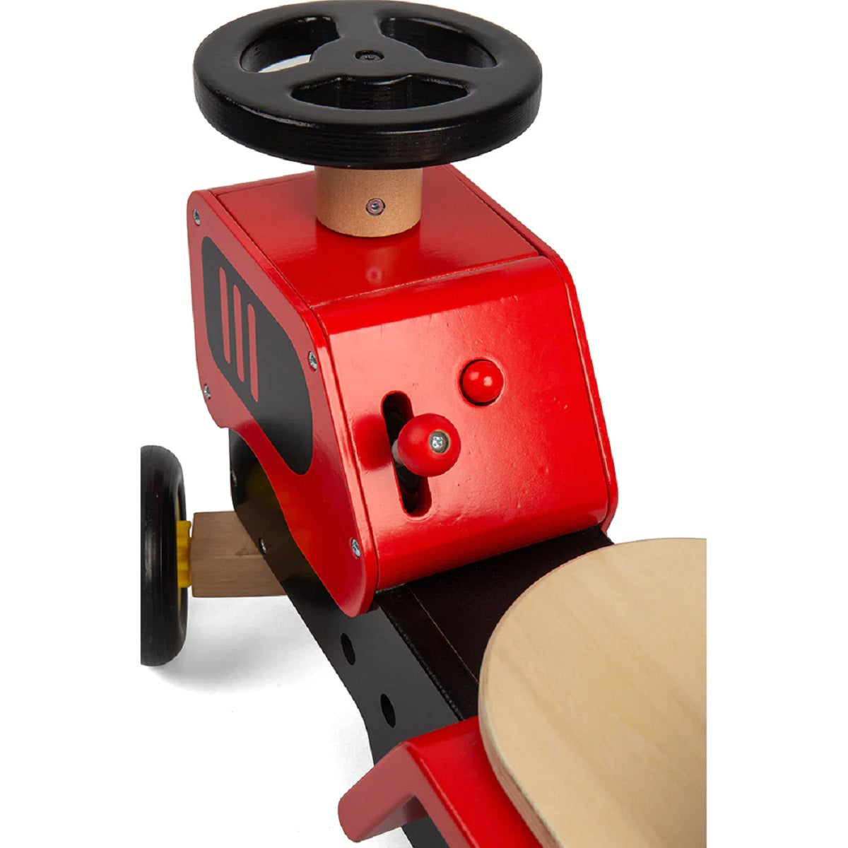 Red Ride on Wooden Tractor