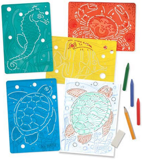 Textured Sea Life Stencils 