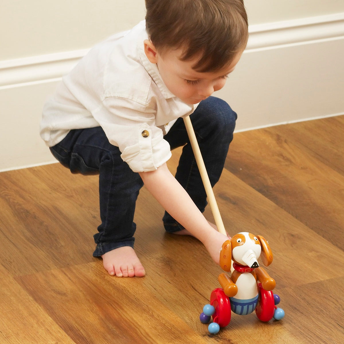 Push Along Wooden Sammy the Spaniel