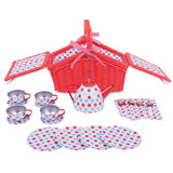 BigJigs Spotted Picnic Basket Tea Set