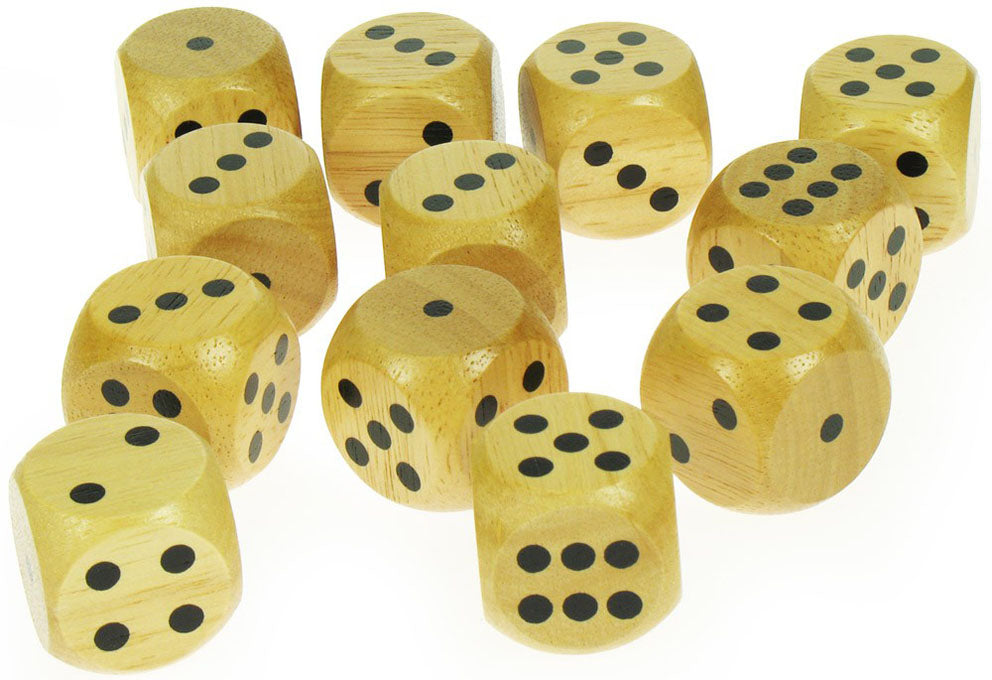 Natural Giant Dice (Pack of 12)