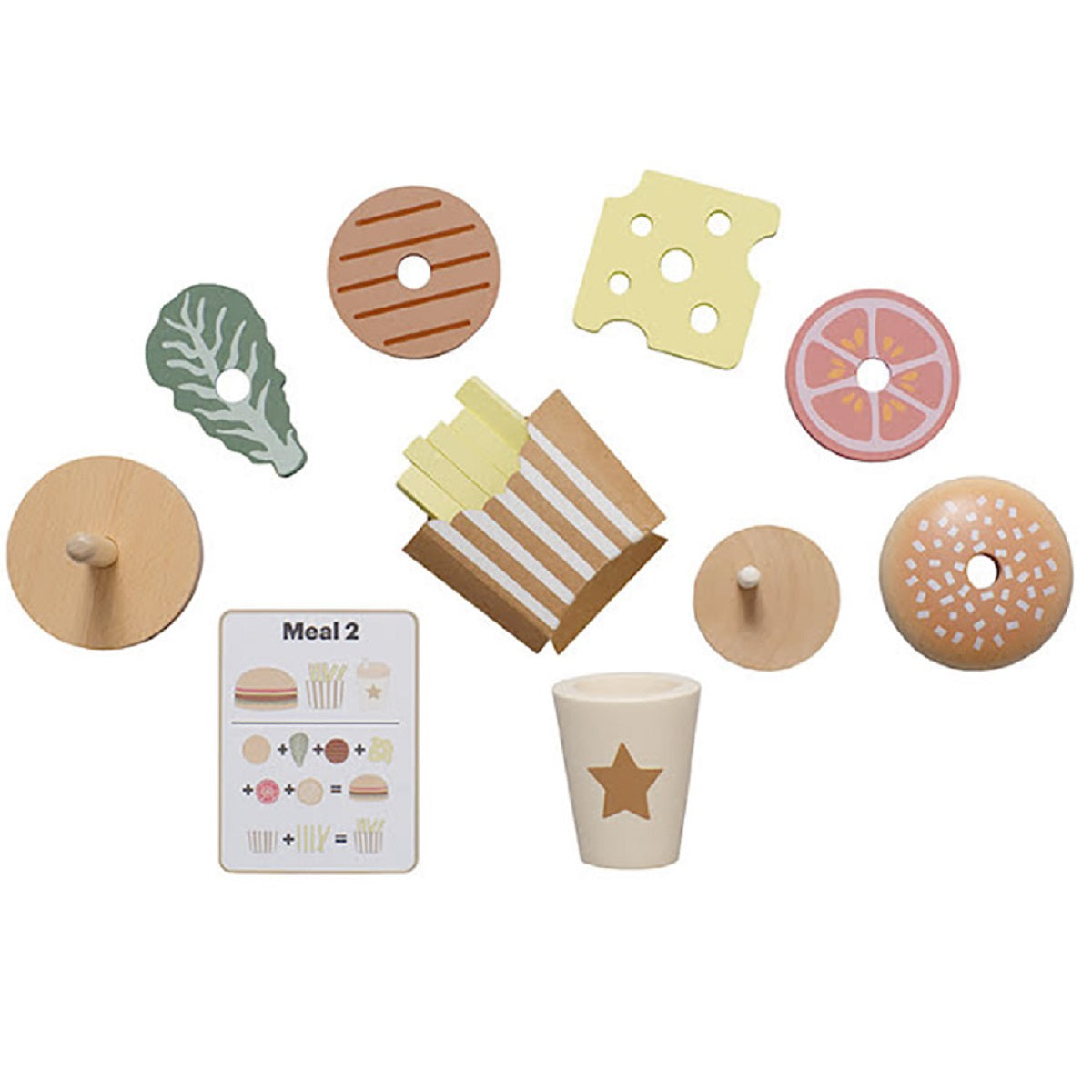 Stacking Wooden Burger Meal 