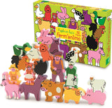 Stacking Wooden Farmyard Tower Puzzle