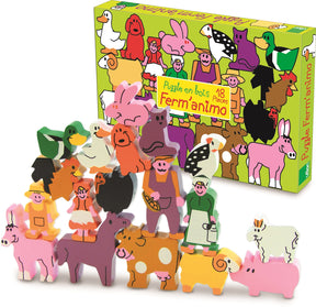 Stacking Wooden Farmyard Tower Puzzle