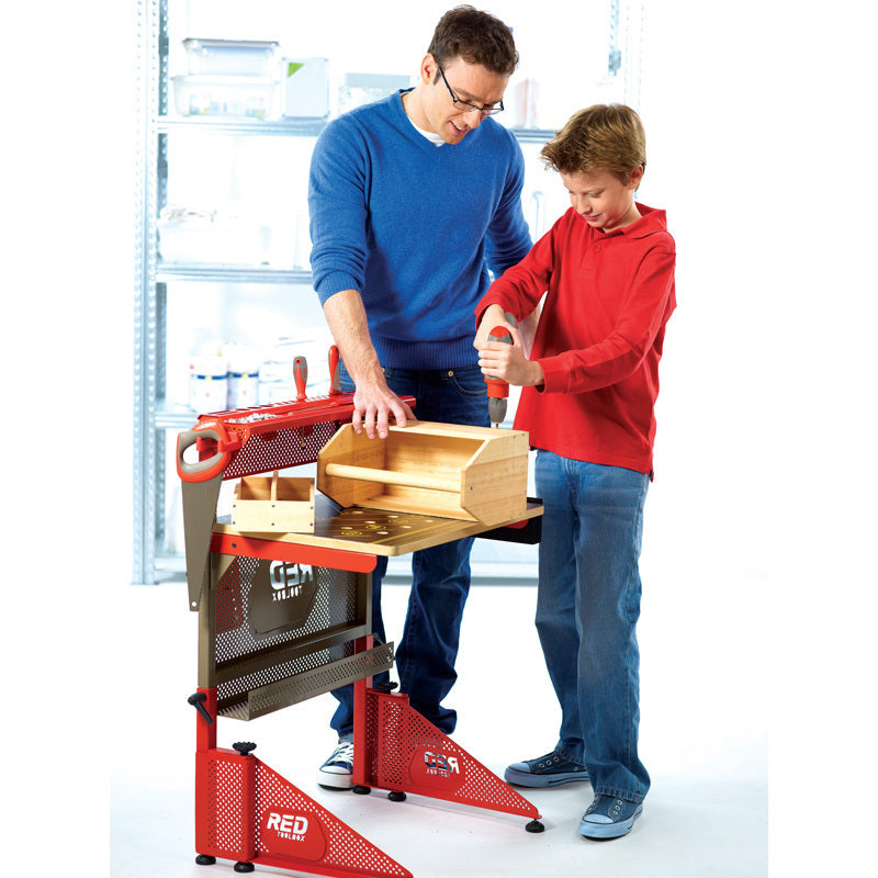 Workbench with Real Tools & Woodwork Toolbox Kit