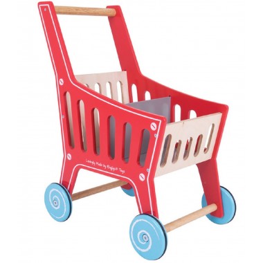 Childrens Wooden Shopping Trolley