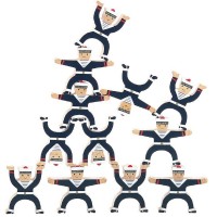 Wooden Sailors Stacking Game