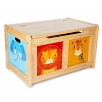 Natural Wooden Jungle Toy Chest