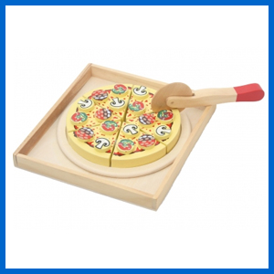 Wooden Pizza With Toppings