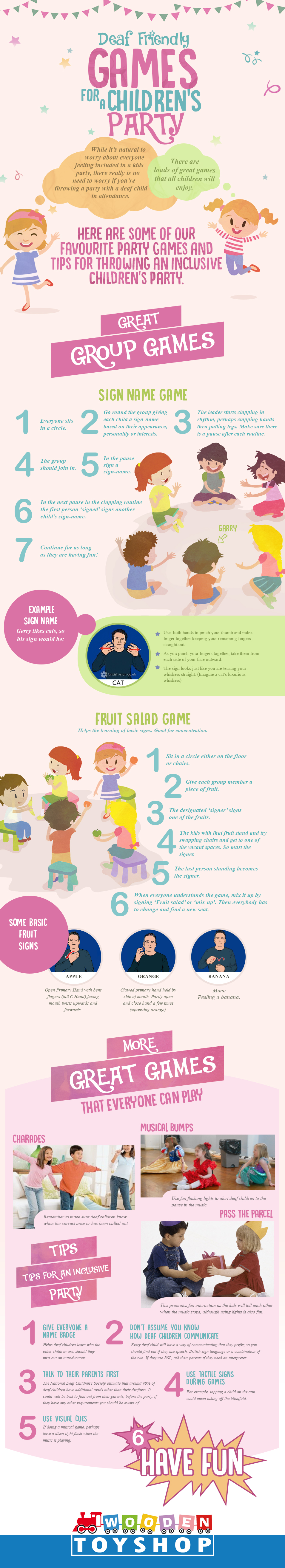 Deaf-friendly games for a childrens party