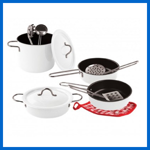 White Enamel Cookware Set